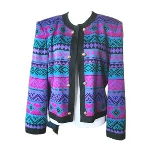 Vintage Henry Lee Sweater Jacket Womens 14 Open Front Career Casual Fall 80s 90s